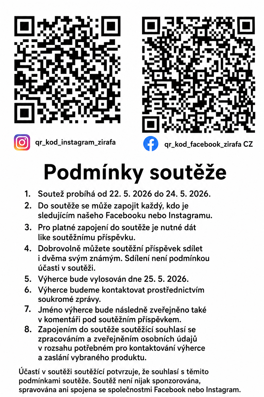 podmínky soutěže CZ